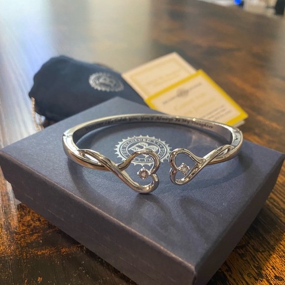 "Always My Daughter" Engraved Diamond Bracelet. - Picture 2 of 7